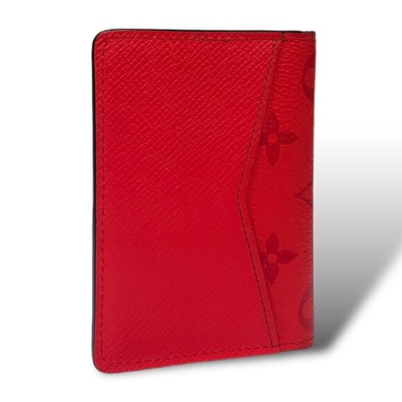 ❤️SOLD❤️Louis Vuitton Fire Red Taigarama Monogram Pocket Organizer - Picture 4 of 10